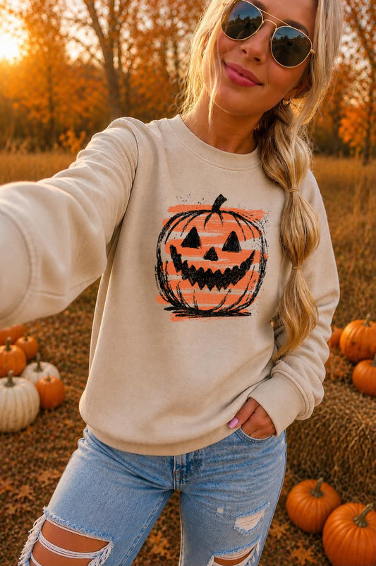 Striped Pumpkin Sand Sweatshirt