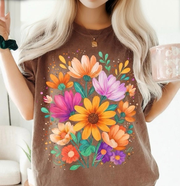 **DEAL OF THE DAY** Sunset Wildflower Espresso Tee
