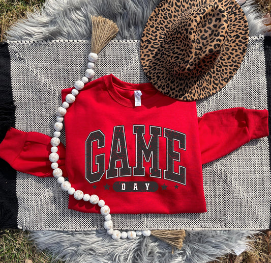 Black Game Day Stars Red Sweatshirt