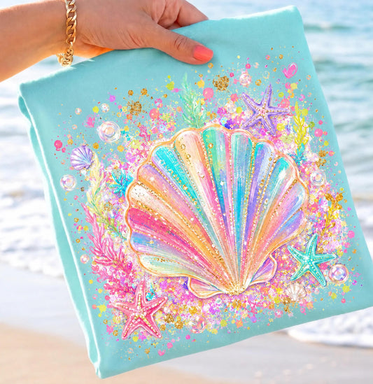 Colorful Seashell Chalky Mint Tee