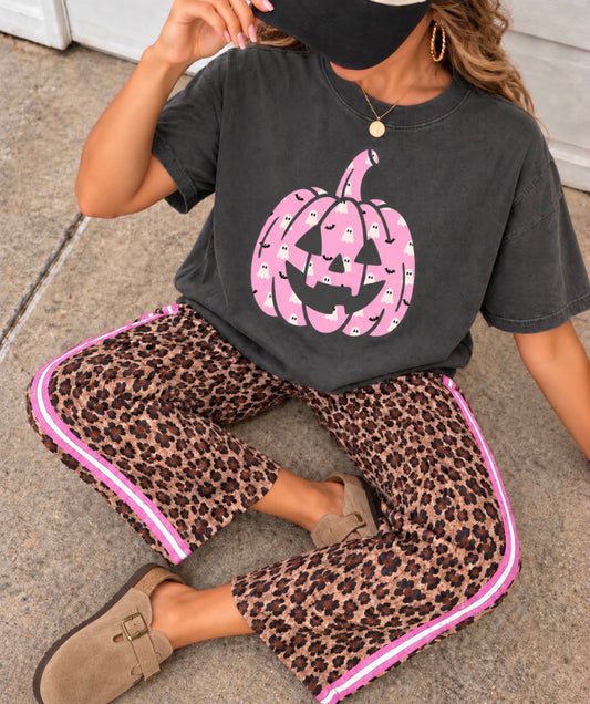 White Ghost Pink Pumpkin Pepper Tee **FINAL SALE**