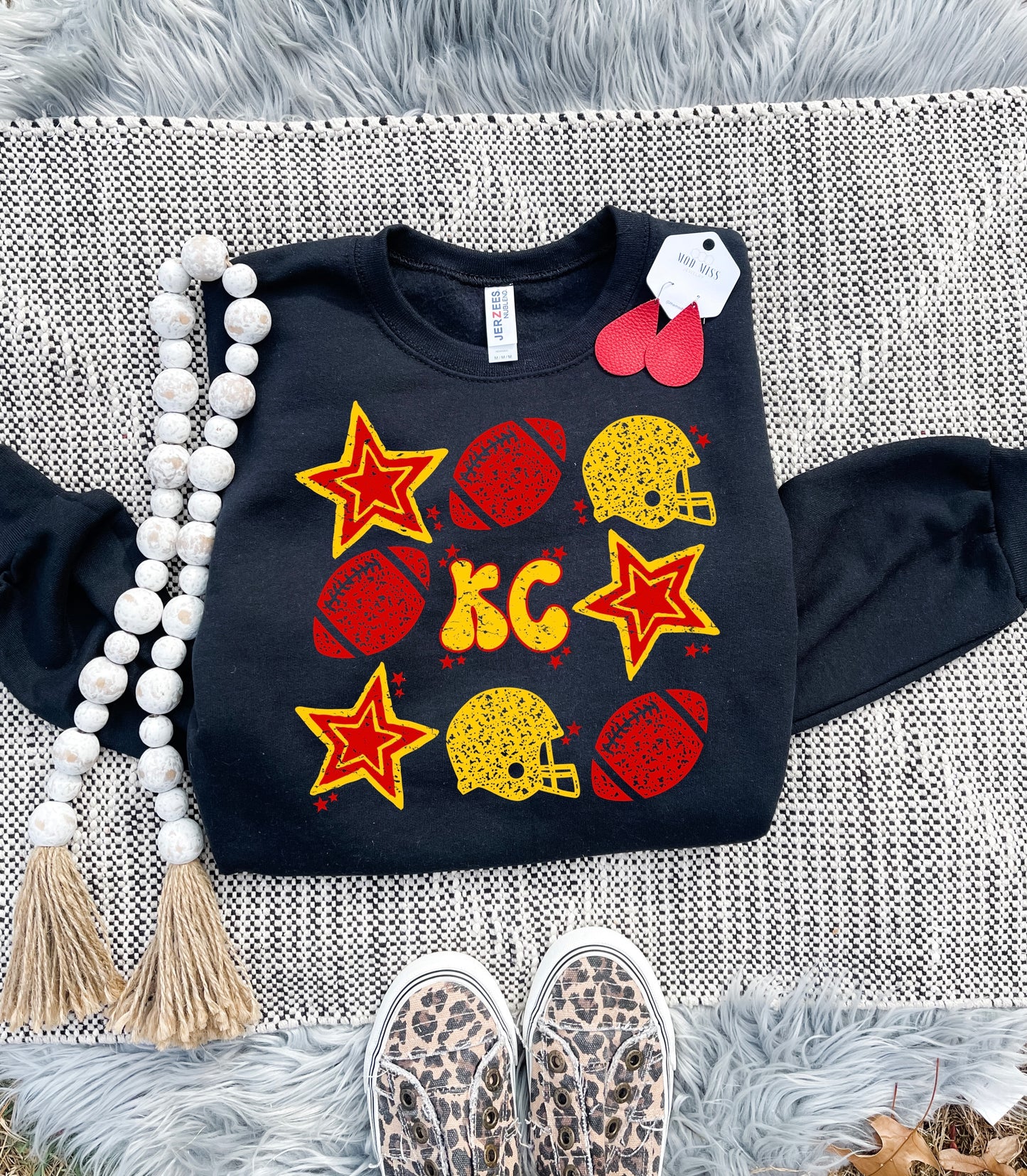 Helmet Football KC Stars Collage Black Sweatshirt