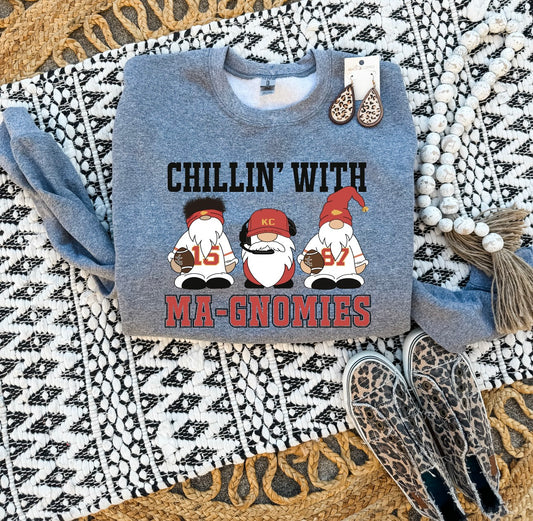 Chillin’ With Ma-Gnomies Dark Grey Sweatshirt