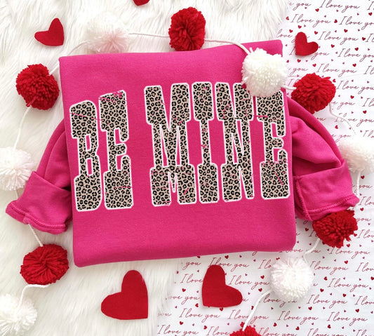 **DEAL OF THE DAY** Grunge Leopard Be Mine Heliconia Sweatshirt