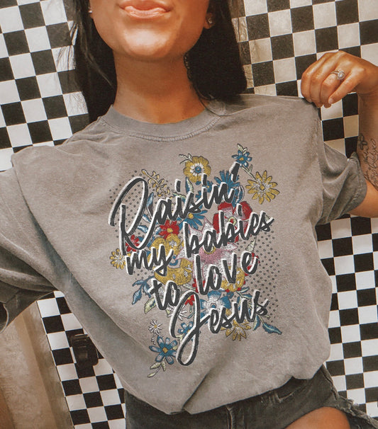 Raisin My Babies To Love Jesus Grey Tee