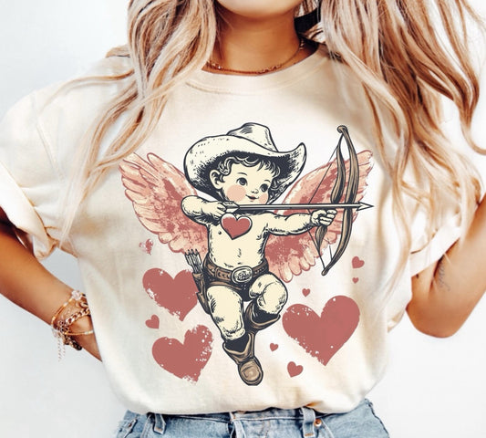 Retro Cupid Natural Tee