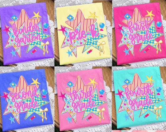 **BACK TO SCHOOL** Multi Star Grade Options Tee