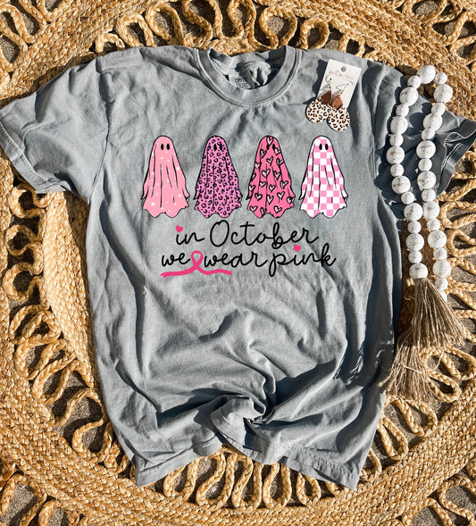 Pink October Ghost Grey Tee