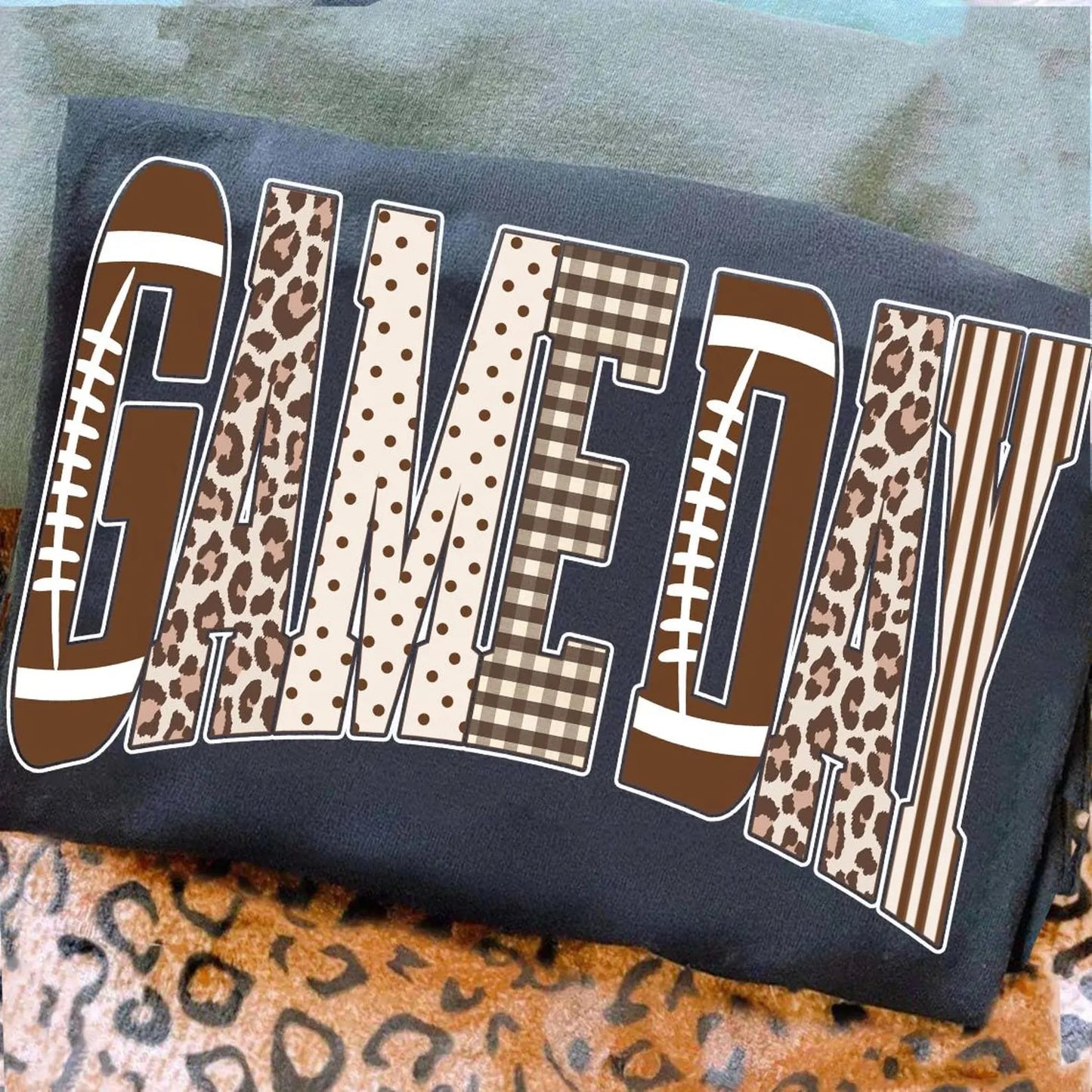 Pattern Football Black Tee