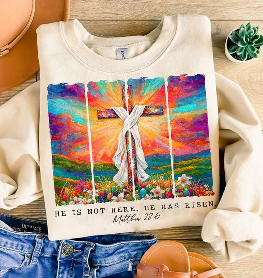 Cross He Has Risen Sand Sweatshirt