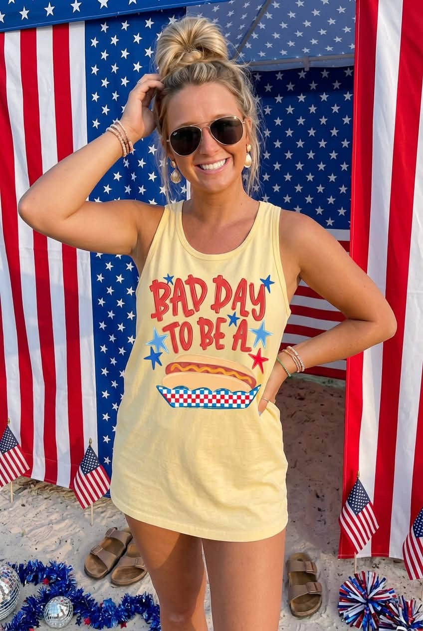 Stars Bad Day To Be A Hot Dog Banana Tank Top