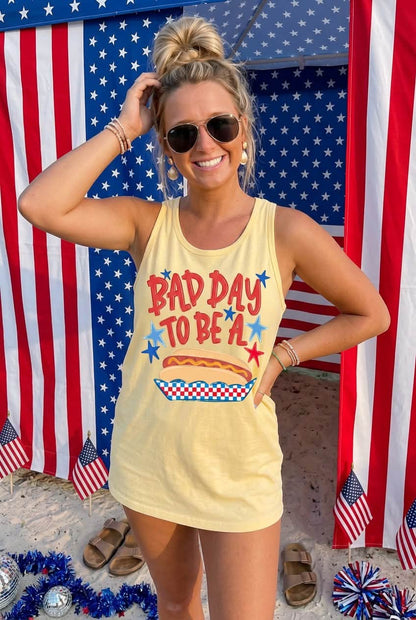 Stars Bad Day To Be A Hot Dog Banana Tank Top
