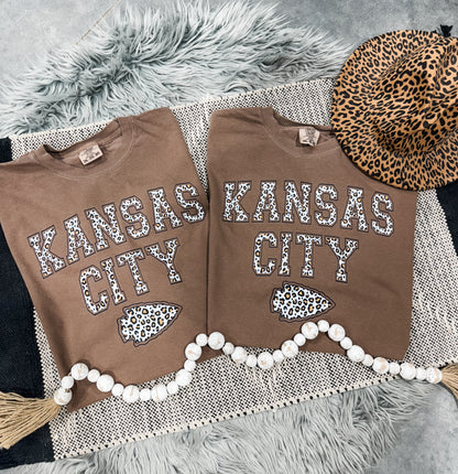 **DEAL OF THE DAY** Kansas City Arrowhead Brown Leopard Arrowhead Espresso Tee