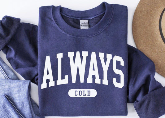 White Always Cold Navy Sweatshirt