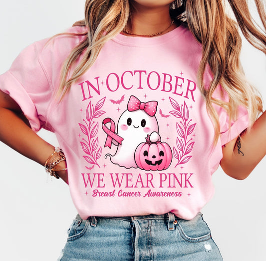 Ghost Bow & Pumpkin Pink Tee