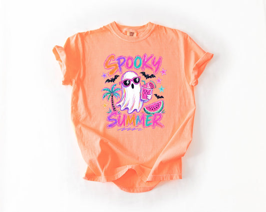 Spooky Summer Neon Cantaloupe Tee