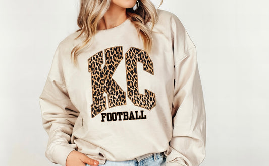 **HALFTIME DEAL** Black Football Leopard KC Sand Sweatshirt