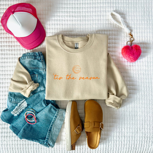 Orange Tis The Season Basketball Sand Sweatshirt