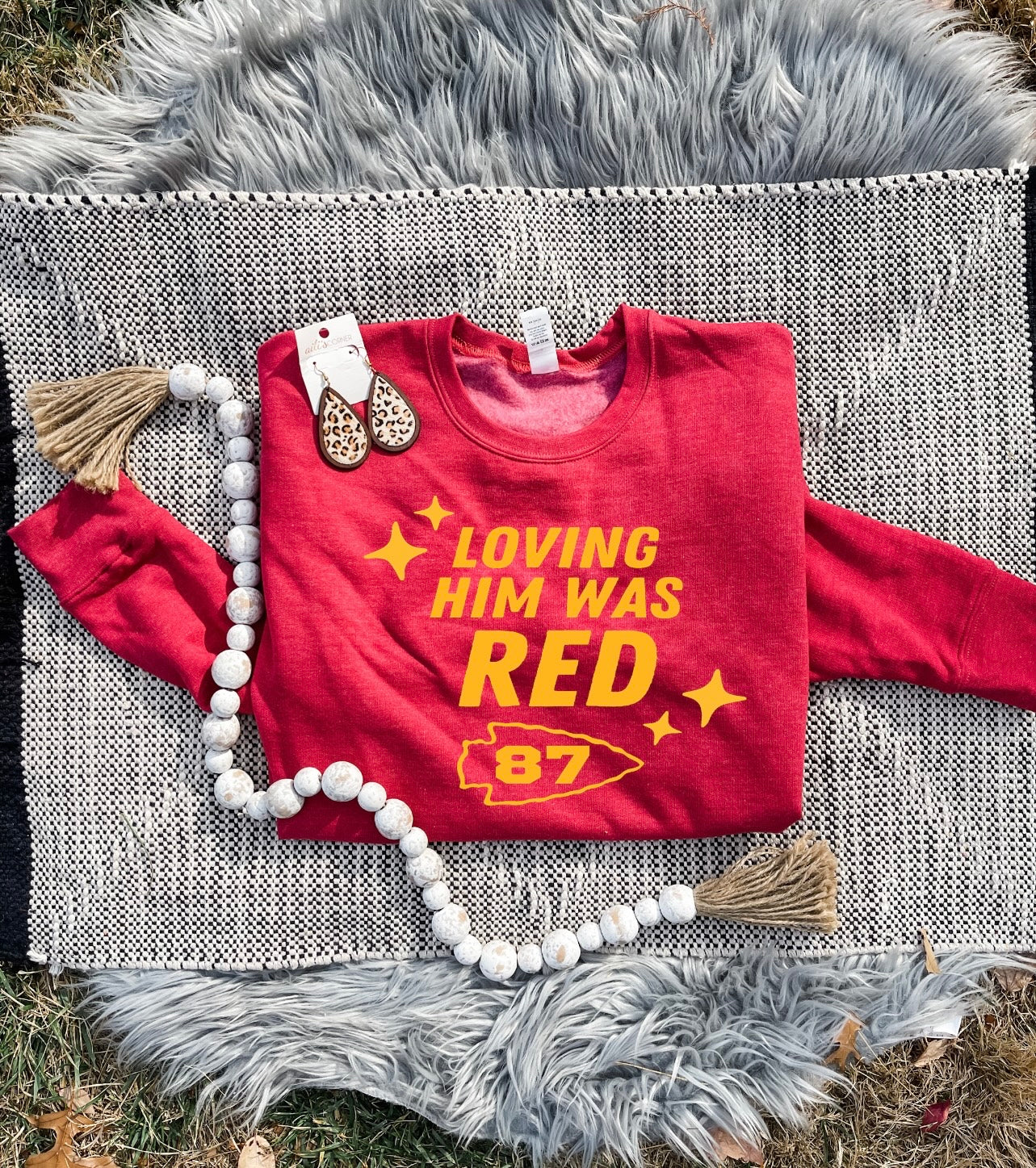 Loving Him Was Red Heather Red Sweatshirt