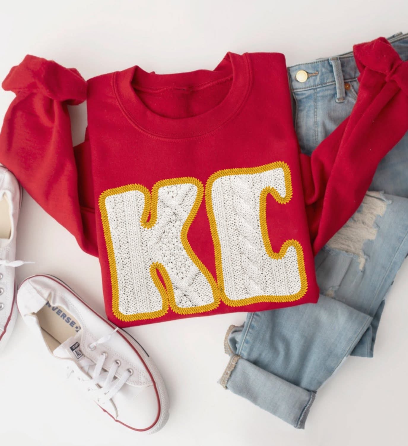 Printed KC Sweater Design Red Sweatshirt