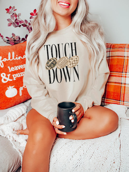 Triple Football Touchdown Season Sand Sweatshirt
