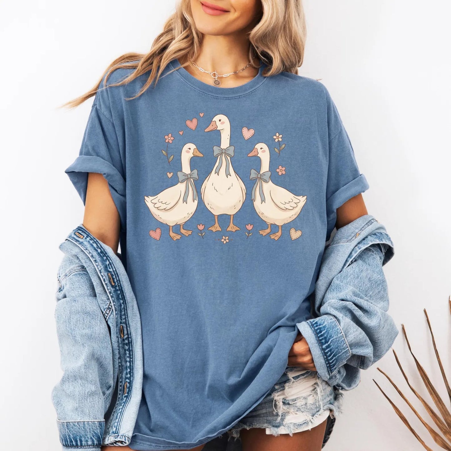 Thrifted Geese Blue Jean Tee