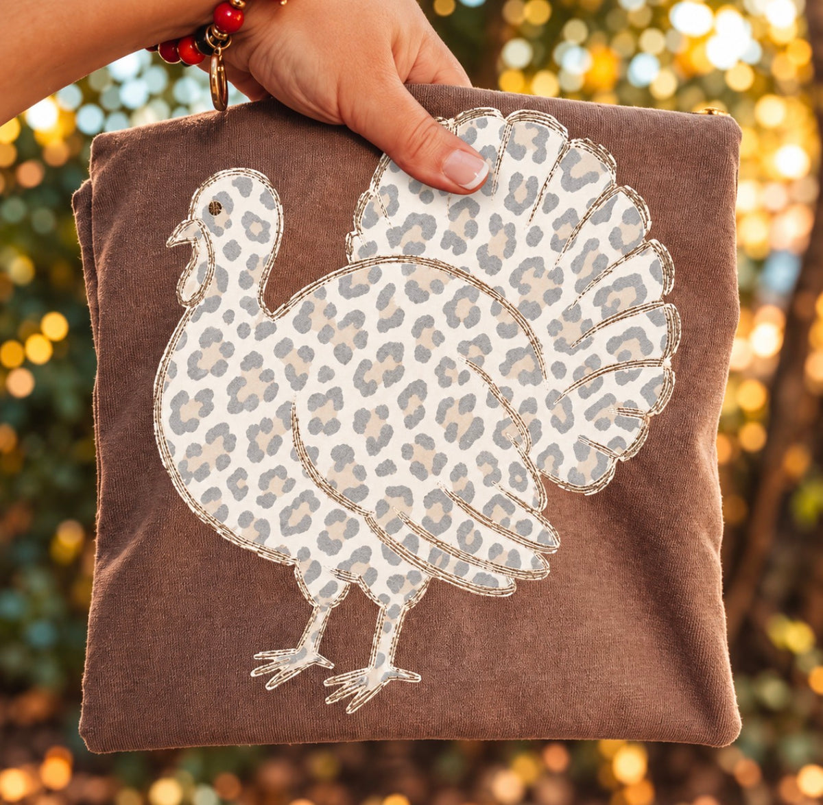 Light Brown Leopard Turkey Espresso Tee