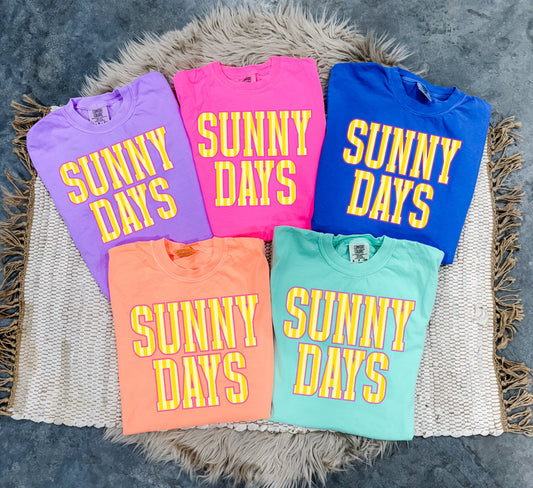 Yellow Striped Sunny Days Tee