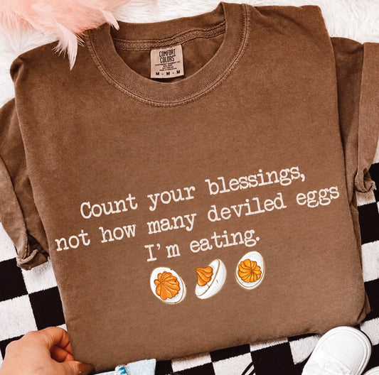 Thanksgiving Count Your Blessings Espresso Tee