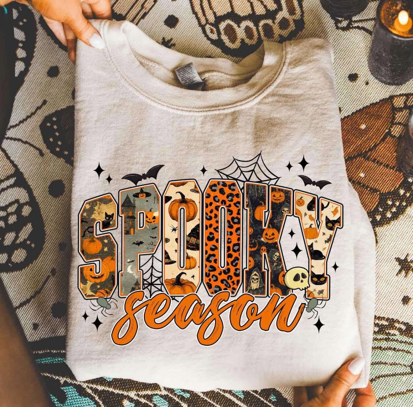 Pattern Spooky Season Sand Sweatshirt