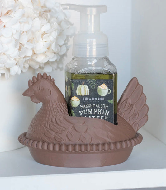**PREORDER** Brown Nesting Hen B&BW Soap Holder
