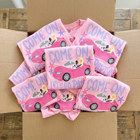 Cartoon Party Light Pink Tee