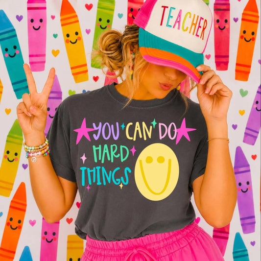 Stars You Can Do Hard Things Pepper Tee