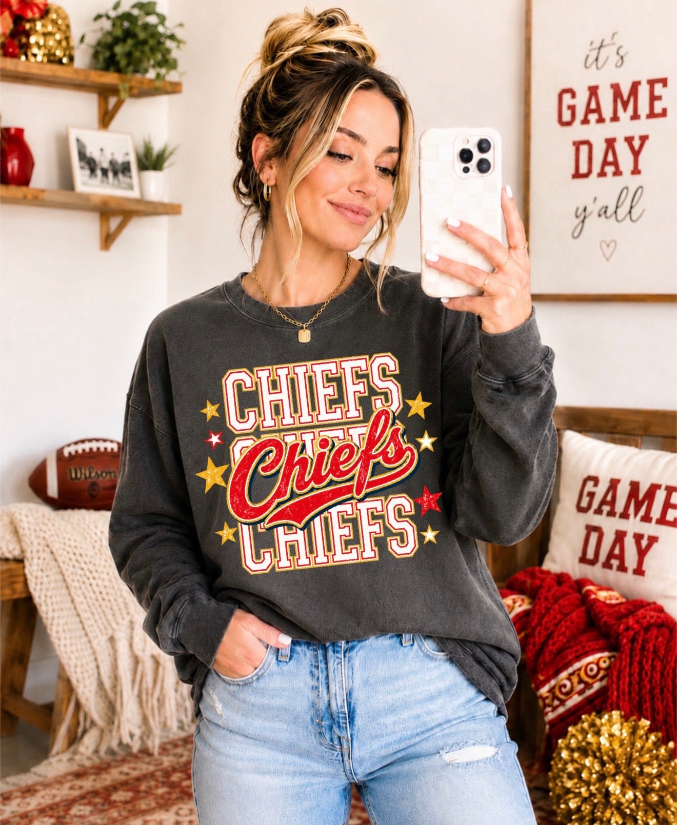 **HALFTIME DEAL** Sunday Stars Pepper Long Sleeve Tee