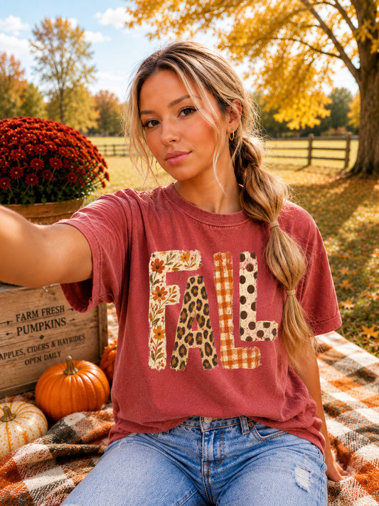 Fall Pattern Crimson Tee