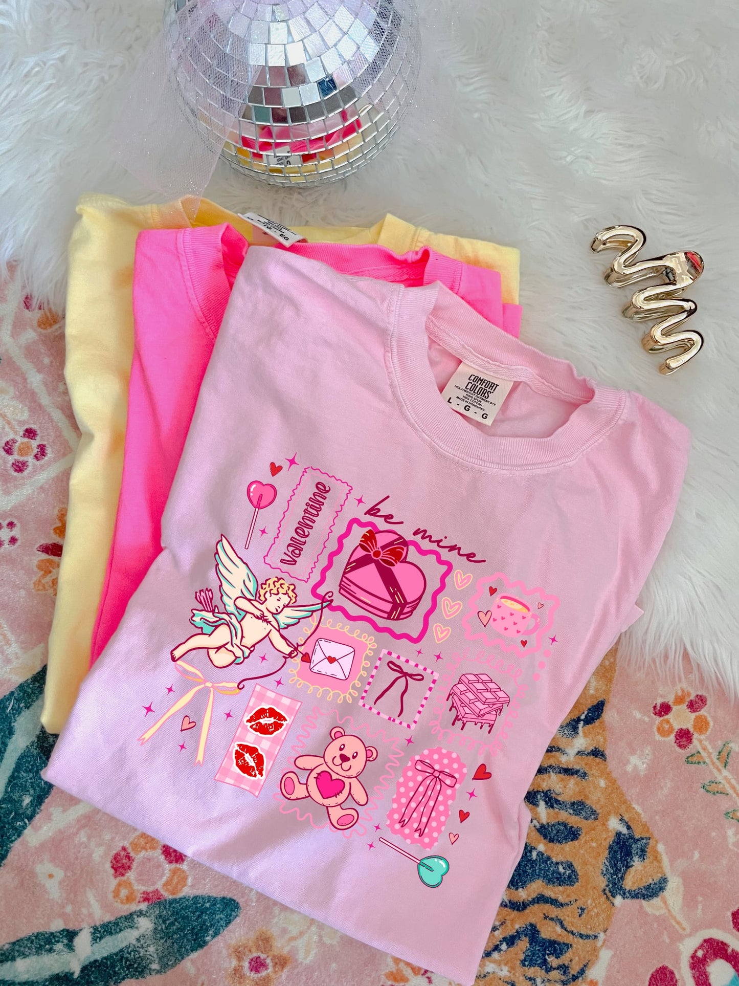 Be Mine Valentine Collage Blossom Tee