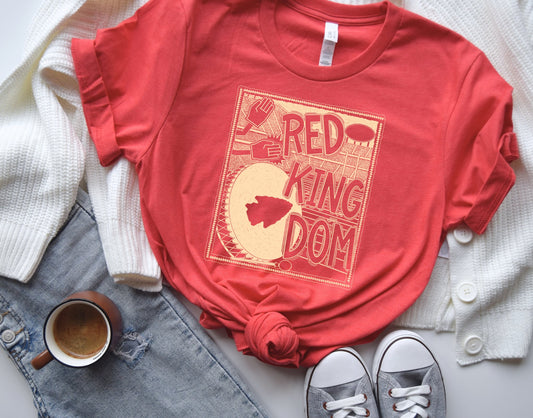 **HALFTIME DEAL** Cream Red Kingdom Arrow Drum Heather Red Tee