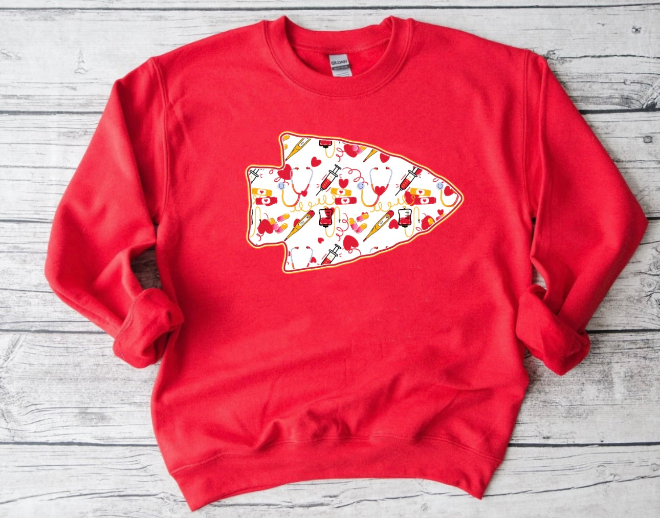 KC Nurse Arrowhead Red Sweatshirt