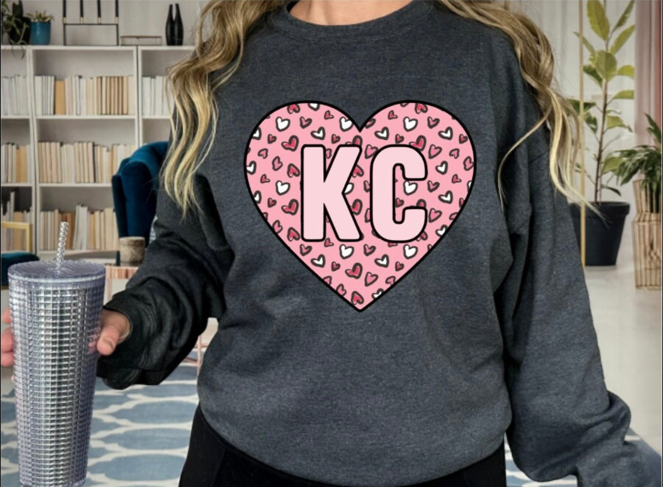 KC Mini Hearts Dark Heather Sweatshirt