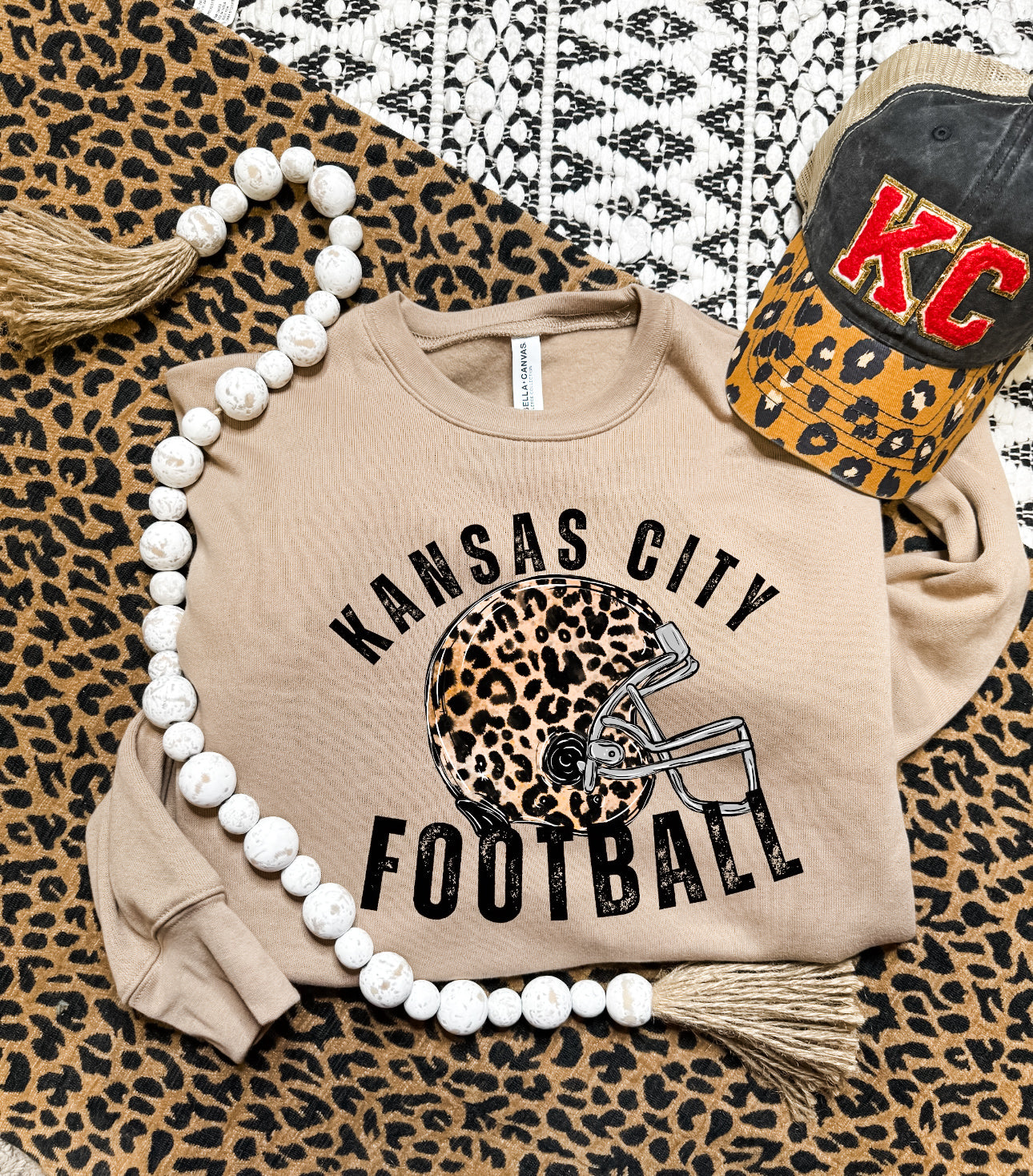Animal Print Kansas City Chiefs Leopard Sweatshirt Black Kansas