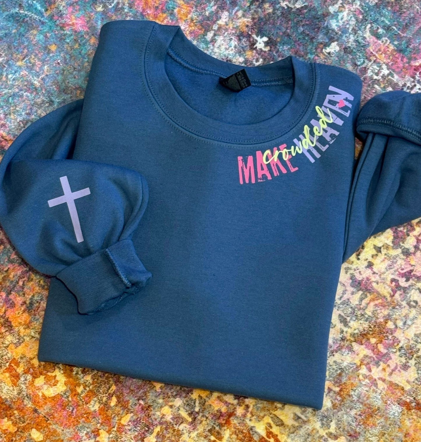 Neckline Make Heaven Crowded Navy Sweatshirt