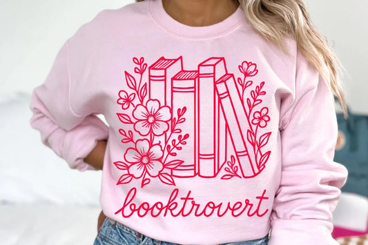 Pink Booktrovert Light Pink Sweatshirt