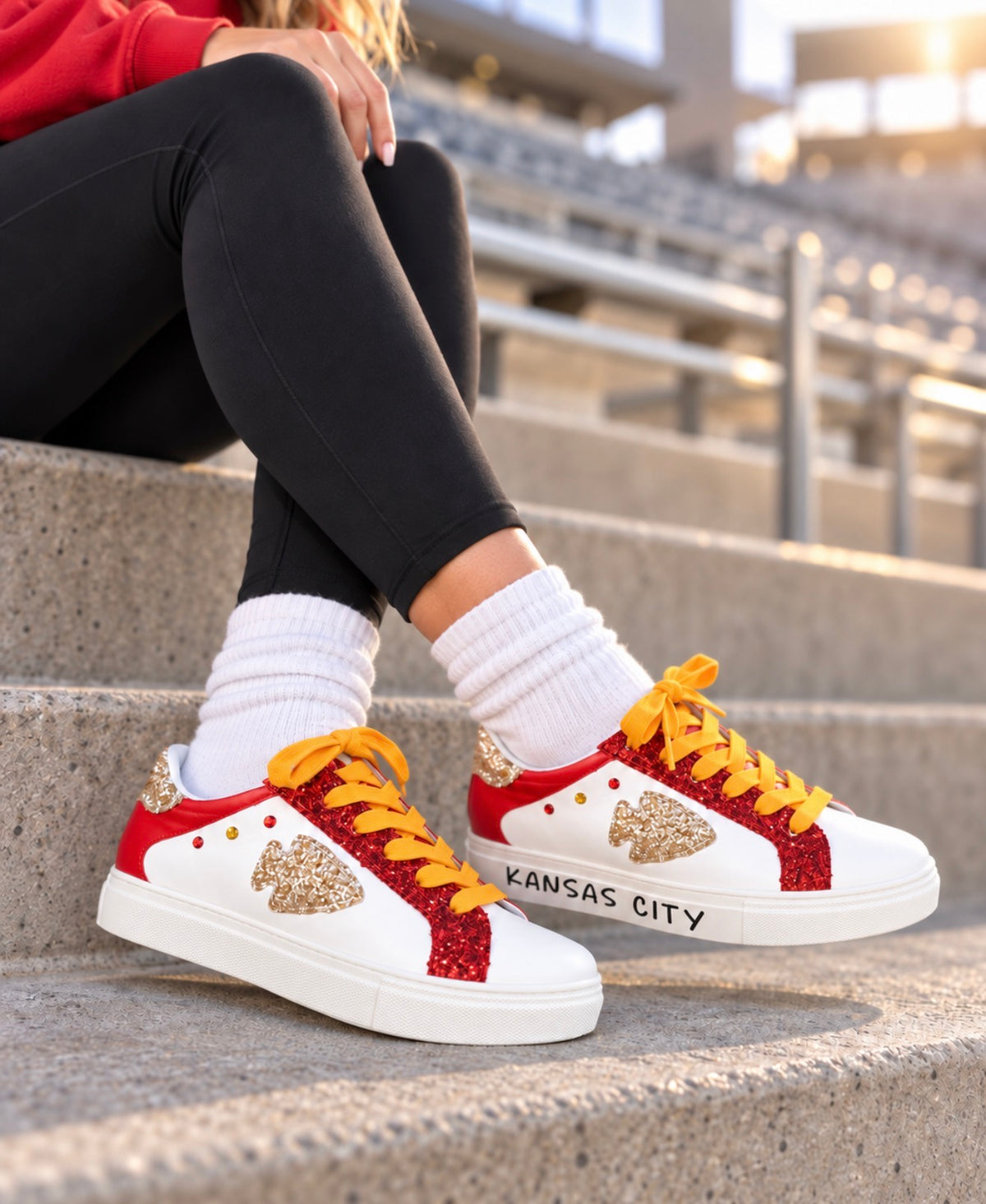 **READY TO SHIP** KC Game Day Glitter Shoes