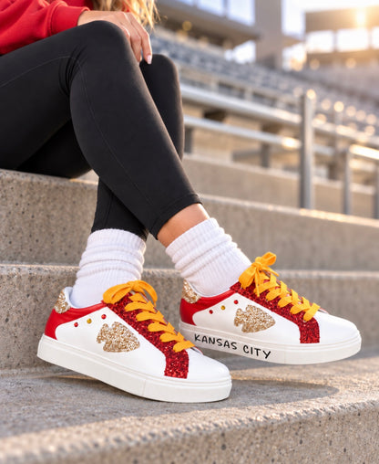 **READY TO SHIP** KC Game Day Glitter Shoes