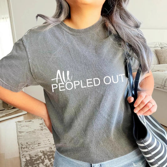 New White Ink All Peopled Out Pepper Tee
