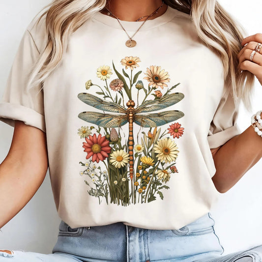 Vintage Dragonfly Ivory Tee