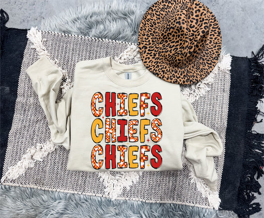 **HALFTIME DEAL** Red, Gold & Arrowhead Pattern Sand Sweatshirt