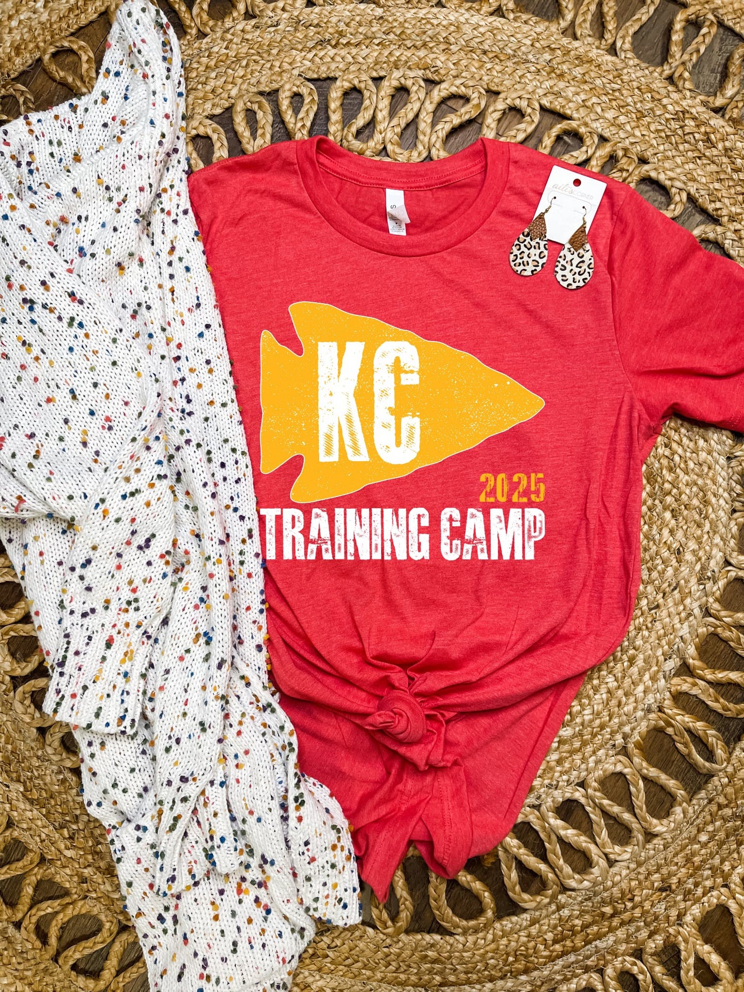 Gold Arrowhead 2025 Training Camp Heather Red Tee