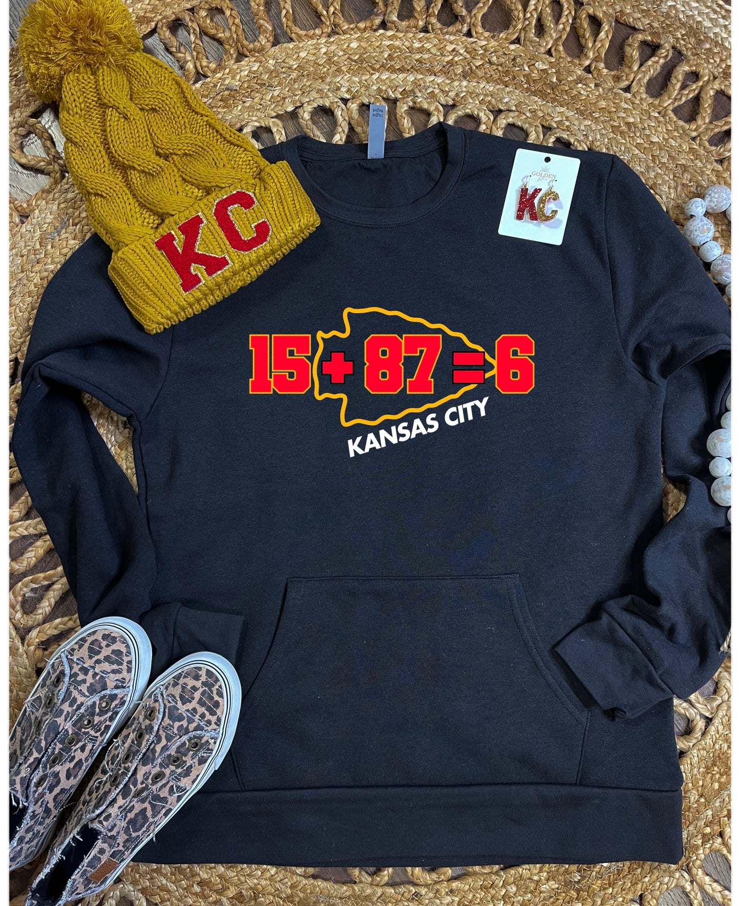 15 + 87 Arrowhead Black Pocket Sweatshirt