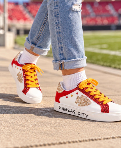 **READY TO SHIP** KC Game Day Glitter Shoes